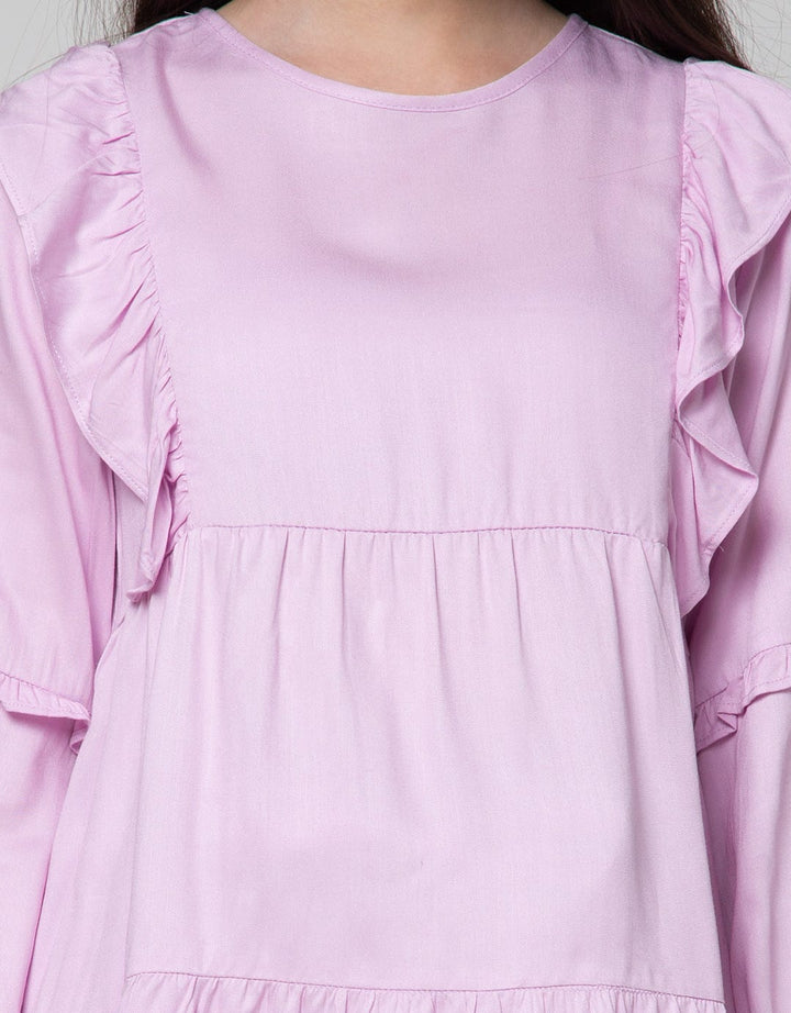 Nevada Ruffle Rayon Kemeja Anak Perempuan