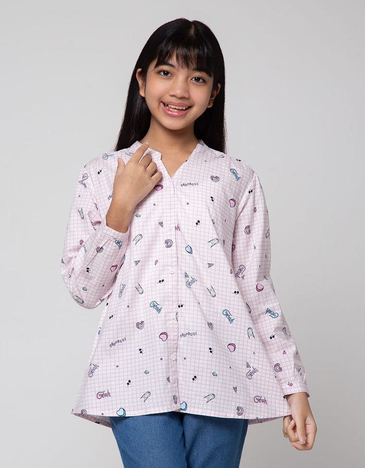 Nevada Long Sleeve Shirt Full Print Doodle Girls