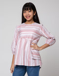 Nevada Long Sleeve Shirt Full Print Stripes Side Pocket