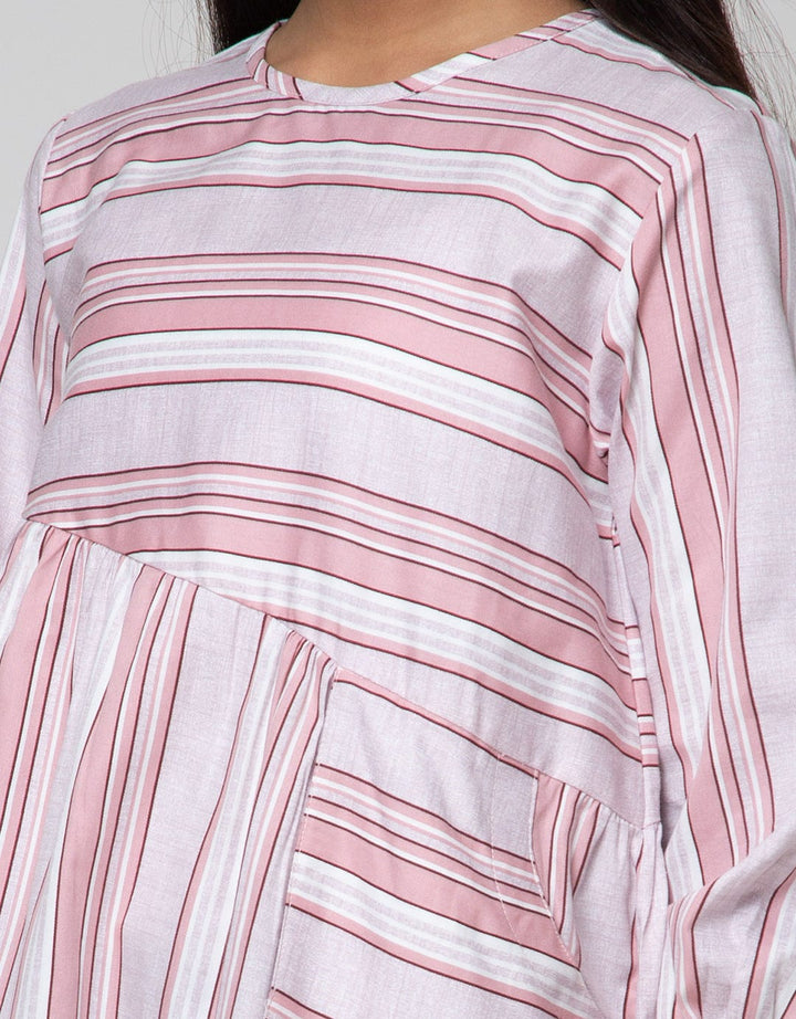 Nevada Long Sleeve Shirt Full Print Stripes Side Pocket