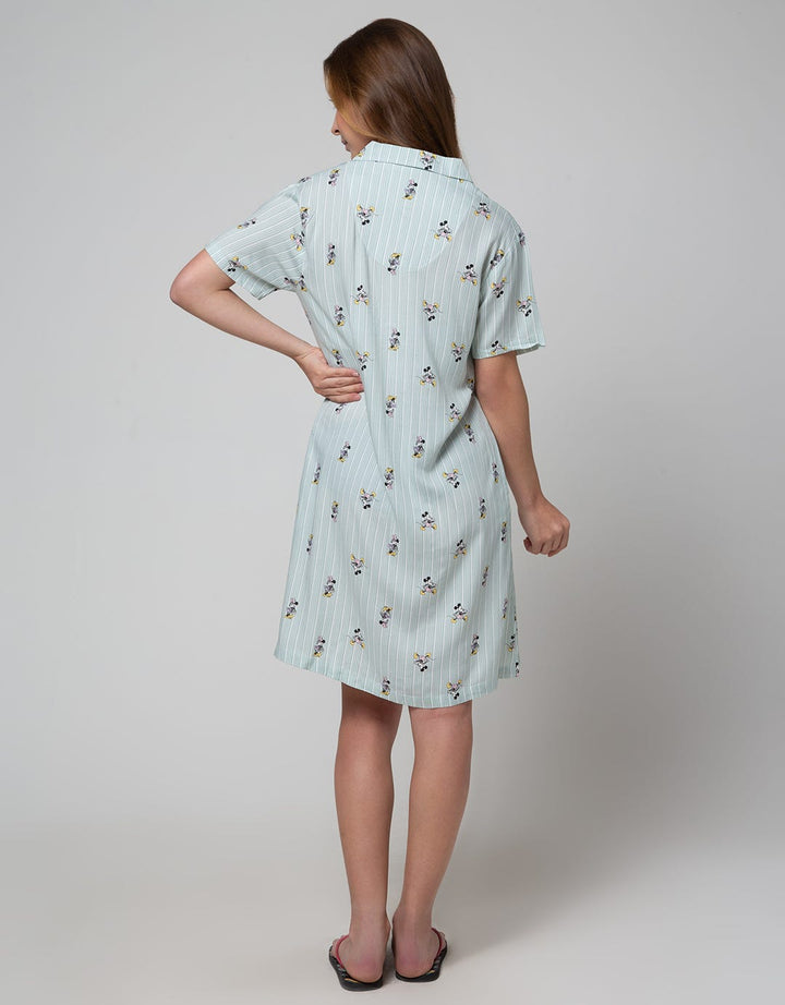 Disney Short Sleeve Midi Dress Mickey And Friends