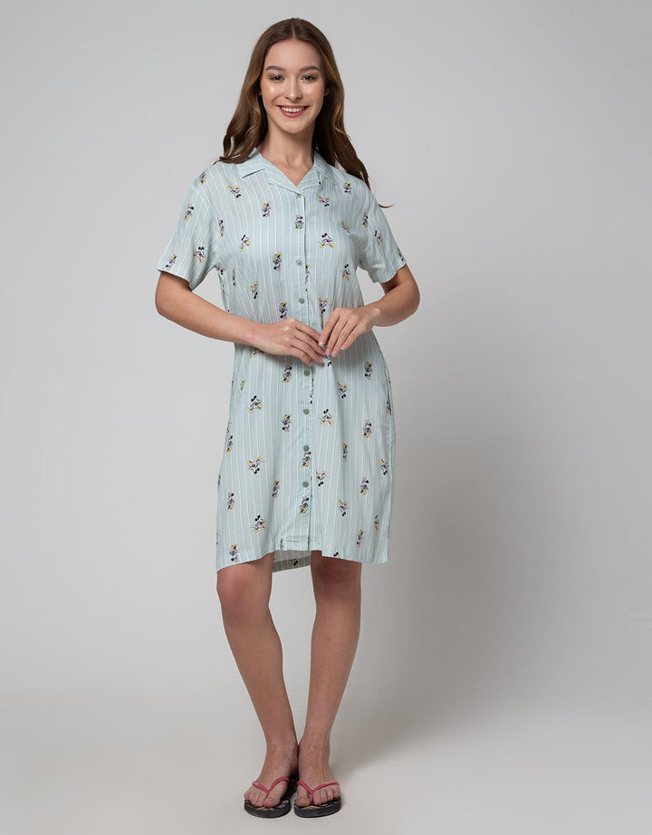 Disney Short Sleeve Midi Dress Mickey And Friends