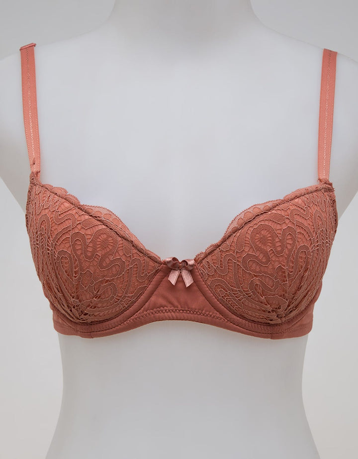St.Yves Push Up Regular Bra Wire Lace Creme Brule