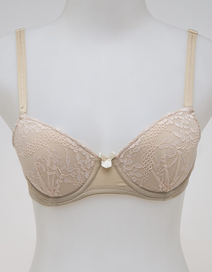 St.Yves Push Up Regular Bra Wire Lace Creme Brule