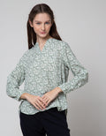 St. Yves Long Sleeve Blouse With Abstrac Print