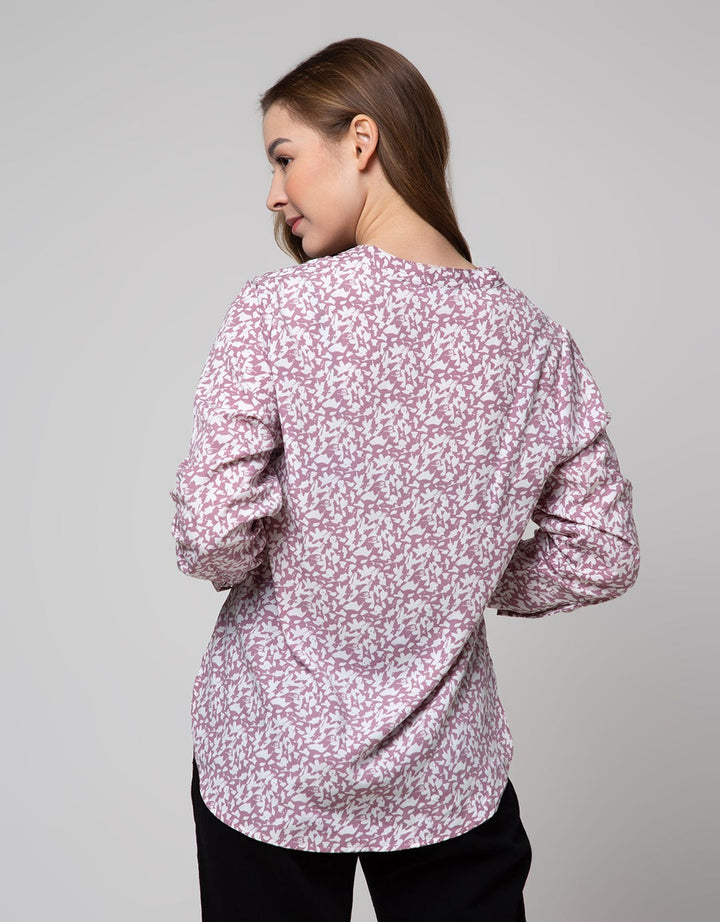 St. Yves Long Sleeve Blouse With Abstrac Print