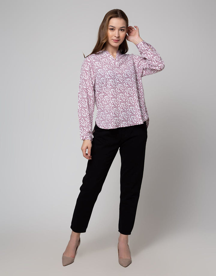 St. Yves Long Sleeve Blouse With Abstrac Print