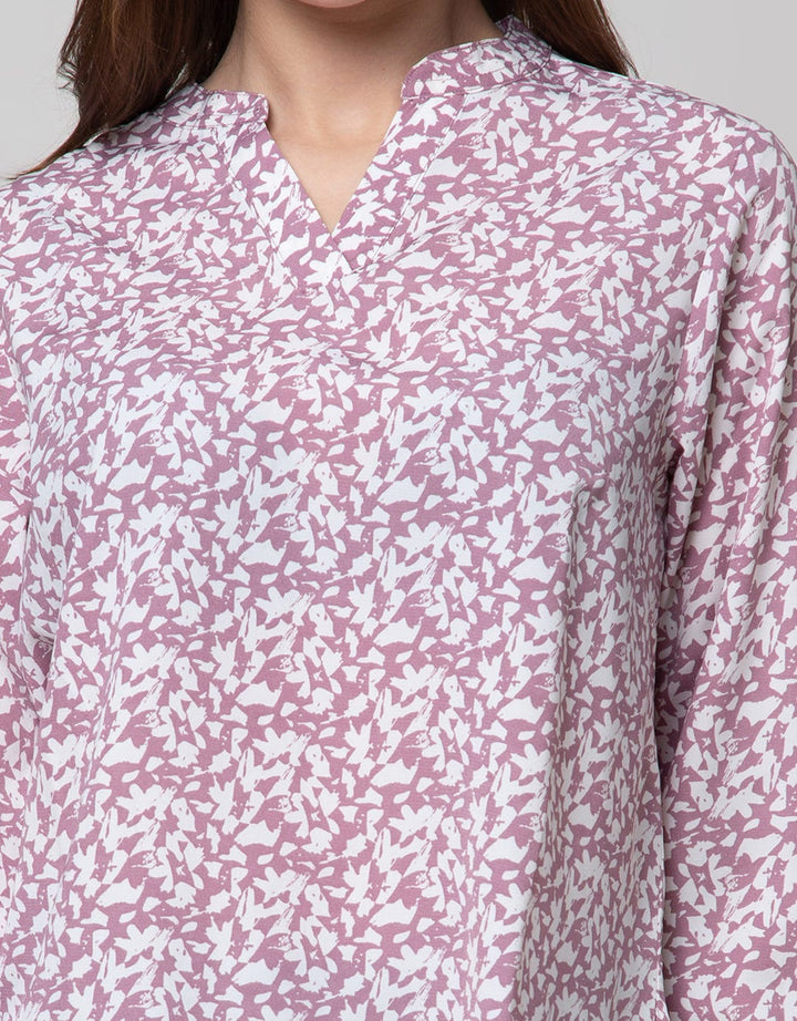 St. Yves Long Sleeve Blouse With Abstrac Print