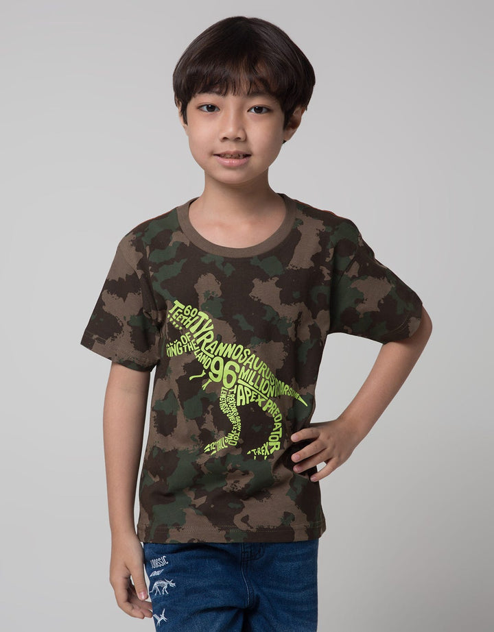 Little M Short Sleeve T-Shirt Dino Camo
