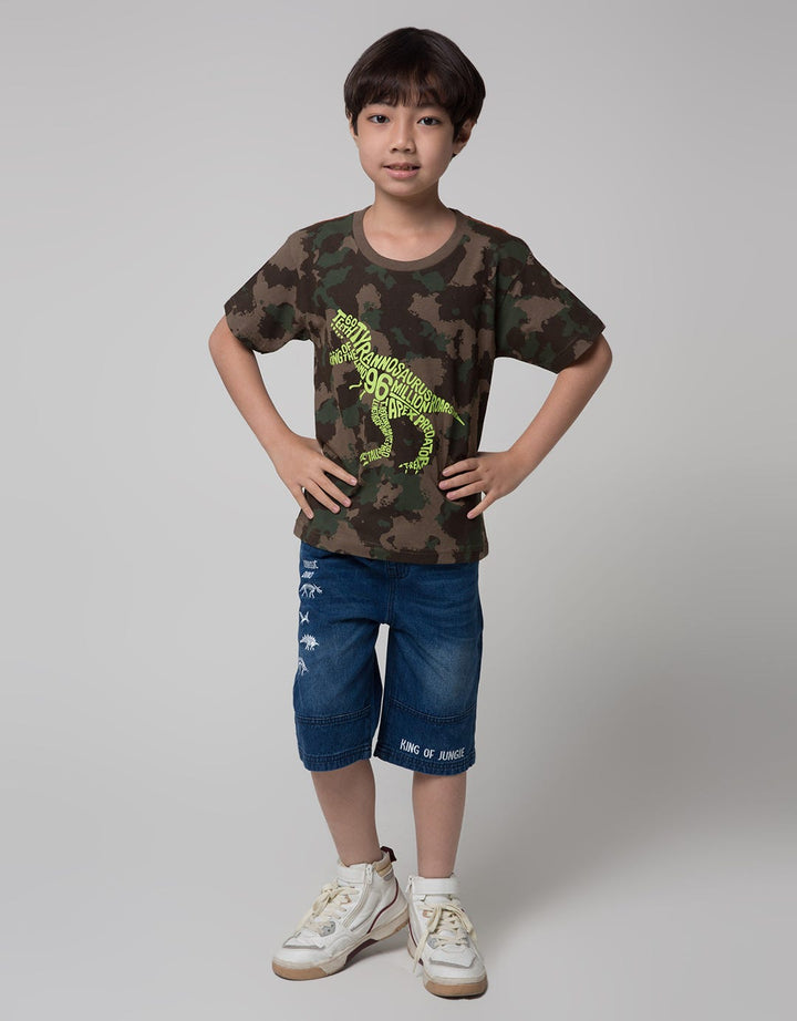 Little M Short Sleeve T-Shirt Dino Camo