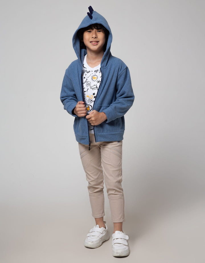 Little M Dino Cucuk Fleece Jacket