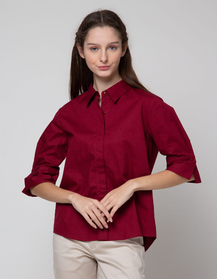 Connexion Rolled Up Kemeja Cotton Wanita