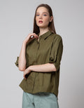 Connexion Rolled Up Kemeja Cotton Wanita