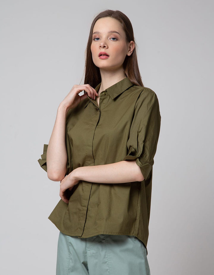 Connexion Rolled Up Kemeja Cotton Wanita