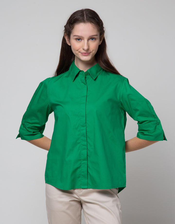 Connexion Rolled Up Kemeja Cotton Wanita