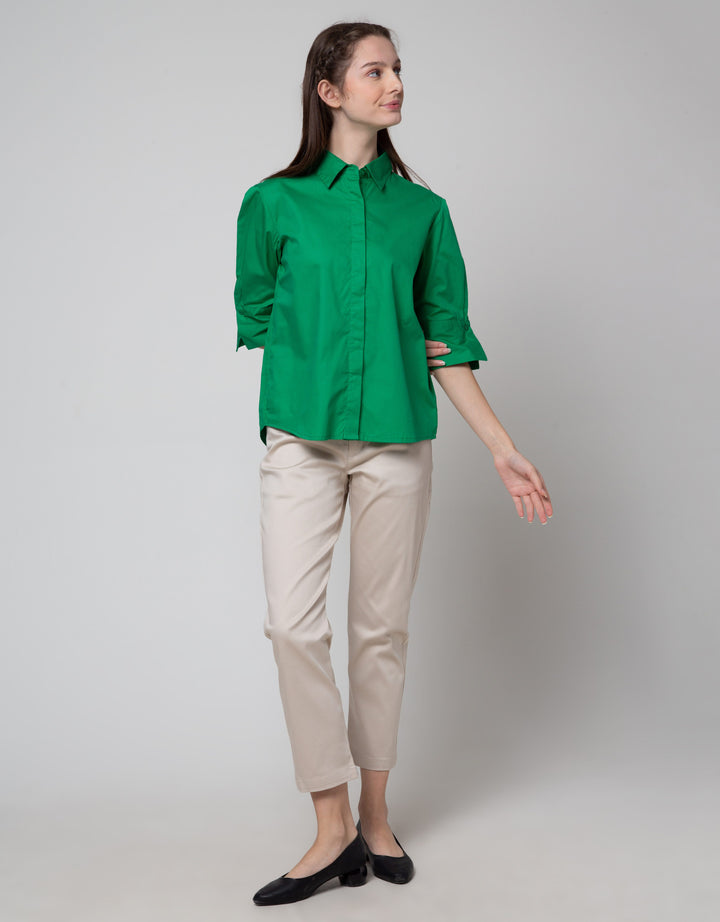 Connexion Rolled Up Kemeja Cotton Wanita