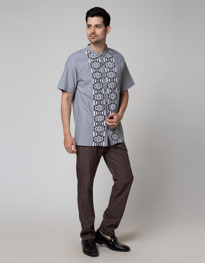 Cole Short Sleeve Koko Yarn Dyed Pintu Full Placket Lebsyd08