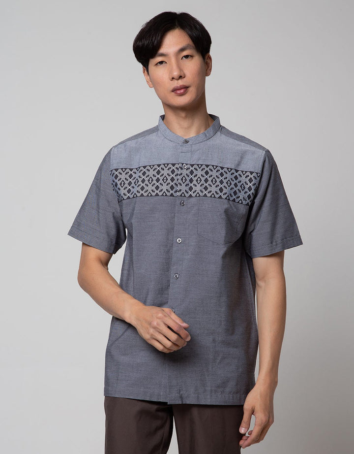 Cole Short Sleeve Koko Yarn Dyed Dada Full Placket Atas