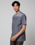 Cole Short Sleeve Koko Yarn Dyed Dada Full Placket Atas