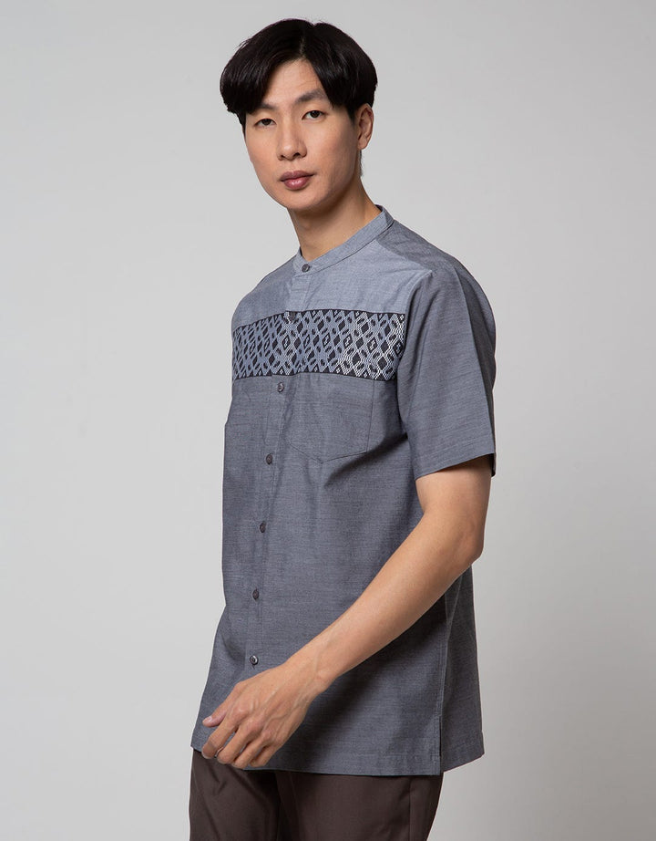 Cole Short Sleeve Koko Yarn Dyed Dada Full Placket Atas