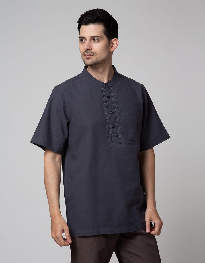 Cole Solid Bordir Baju Koko Pria