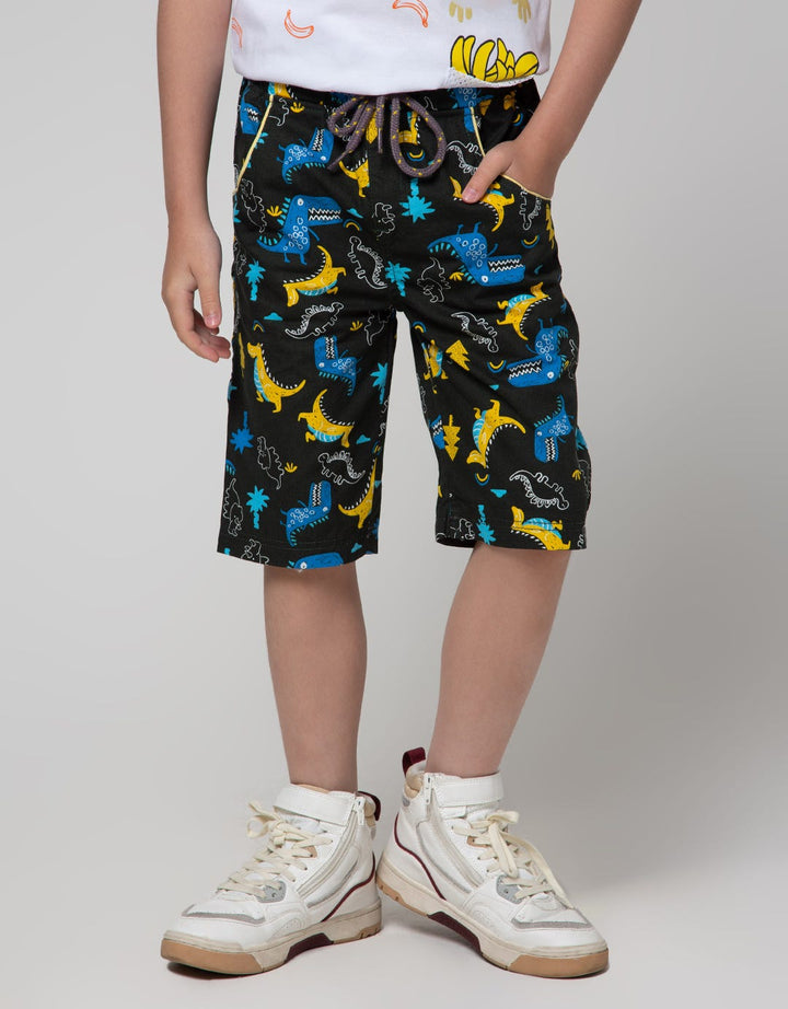Little M Short Pants Woven Dino Rubber Piping Combination