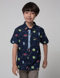 Little M Short Sleeve Shirt Print Dobby Dino