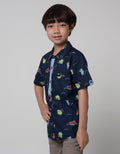Little M Short Sleeve Shirt Print Dobby Dino