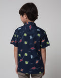Little M Short Sleeve Shirt Print Dobby Dino