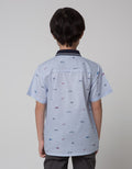 Little M Short Sleeve Shirt Print Car Slub