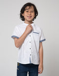 Little M Short Sleeve Kemeja Koko Casual Dobby