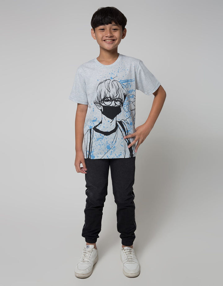 Nevada Short Sleeve T-Shirt Anime Boys Blue Splash