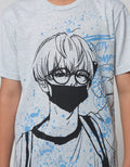 Nevada Short Sleeve T-Shirt Anime Boys Blue Splash