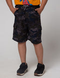 Nevada Short Pants Relaxed Oxford Leno Camo Print Loosefit