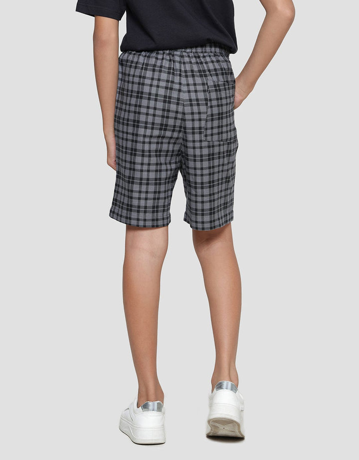 Nevada Relaxed Leno Check Loosefit Celana Pendek Anak Laki-laki
