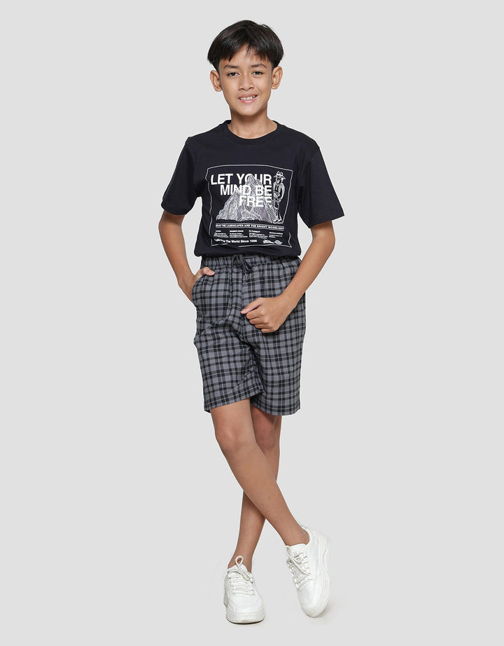 Nevada Relaxed Leno Check Loosefit Celana Pendek Anak Laki-laki