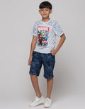 Nevada Short Pants Print Sea Map Marble