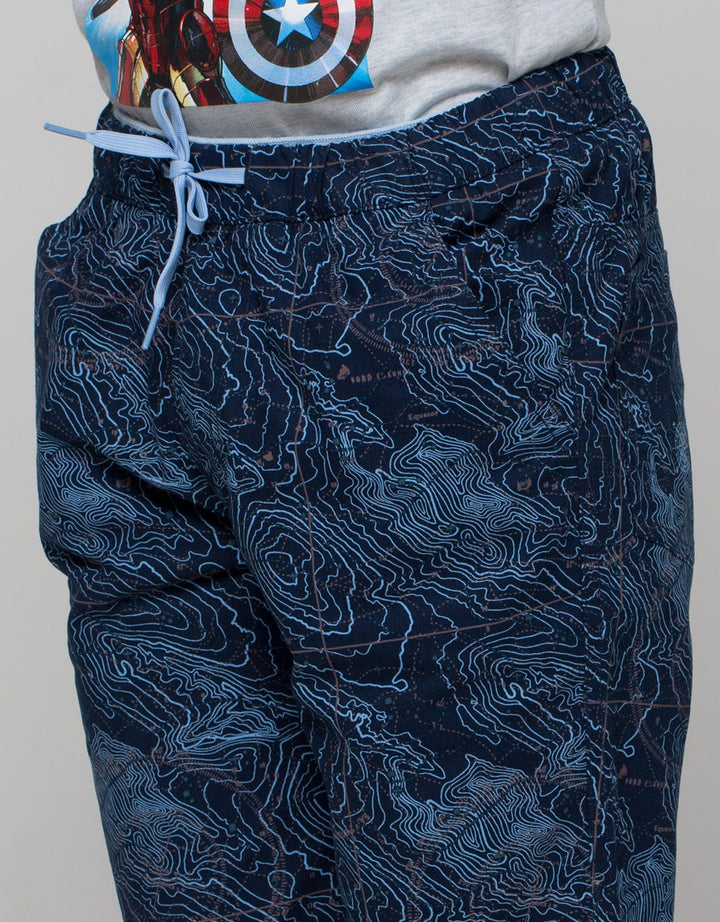 Nevada Short Pants Print Sea Map Marble