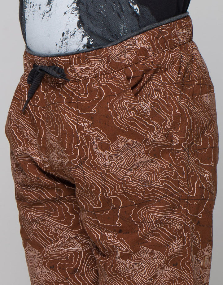 Nevada Short Pants Print Sea Map Marble