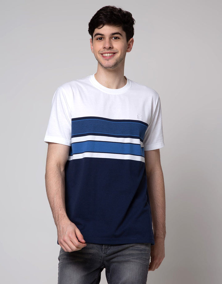 Cole Short Sleeve T-Shirt Block With Stripes At Chest