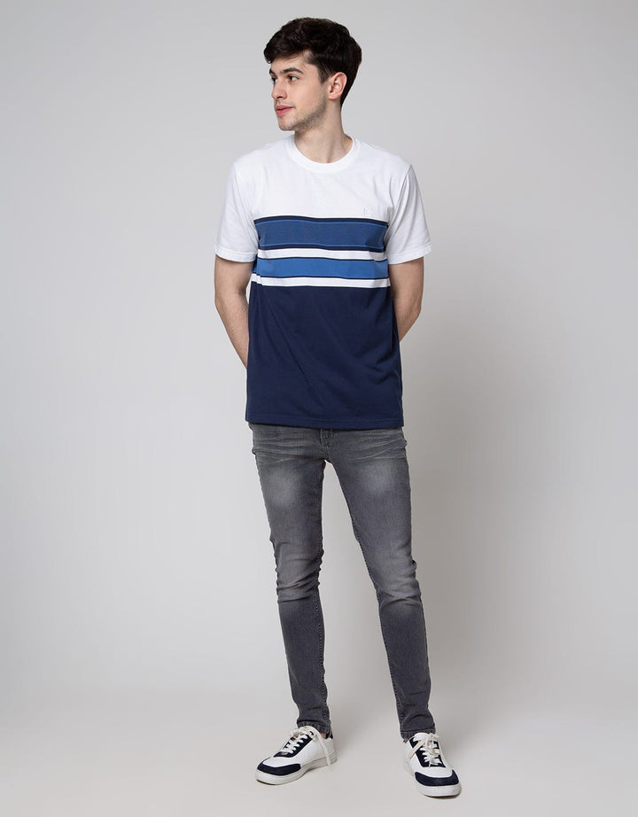 Cole Short Sleeve T-Shirt Block With Stripes At Chest