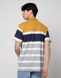 Cole Short Sleeve Polo Shirt Contrast Color Stripe