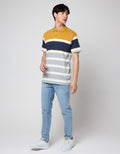 Cole Short Sleeve Polo Shirt Contrast Color Stripe