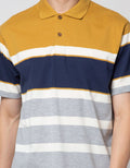 Cole Short Sleeve Polo Shirt Contrast Color Stripe
