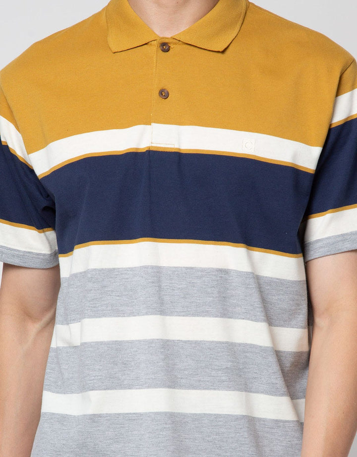 Cole Short Sleeve Polo Shirt Contrast Color Stripe