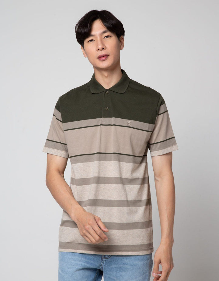 Cole Short Sleeve Polo Shirt Contrast Color Stripe
