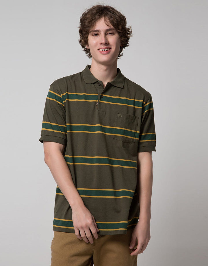 Cole Short Sleeve Polo Shirt Med Stripe 3 Colors