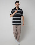 Cole Short Sleeve Polo Shirt Med Stripe 3 Colors