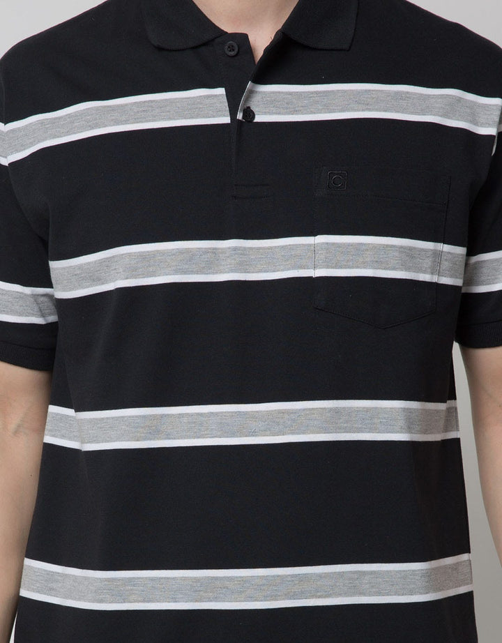Cole Short Sleeve Polo Shirt Med Stripe 3 Colors