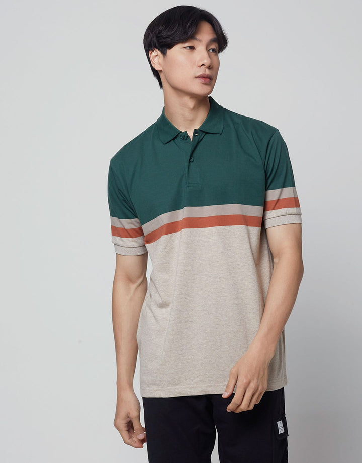 Cole Short Sleeve Polo Shirt Block Stripe